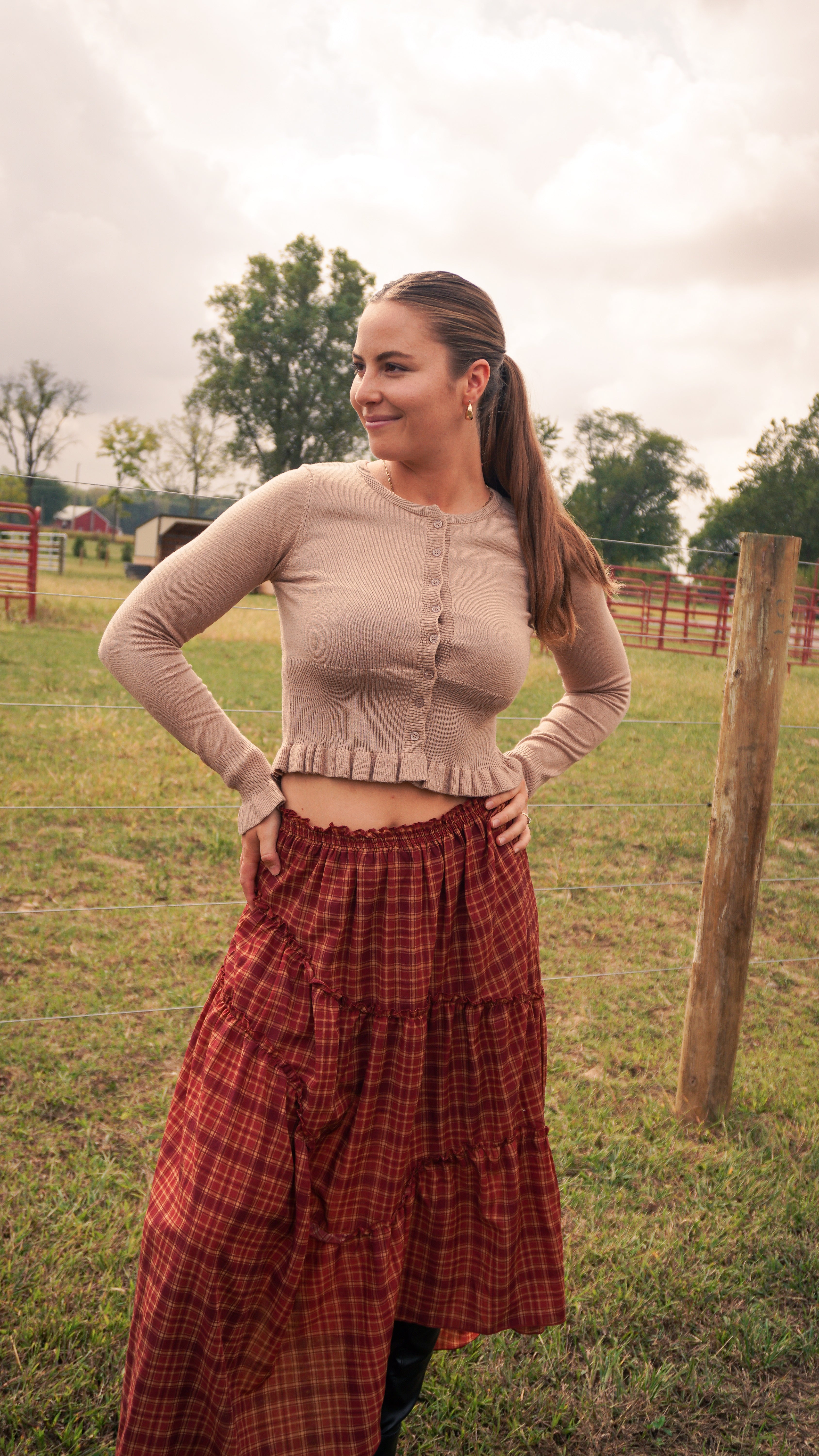 Maple Glow Ruffle Cardigan