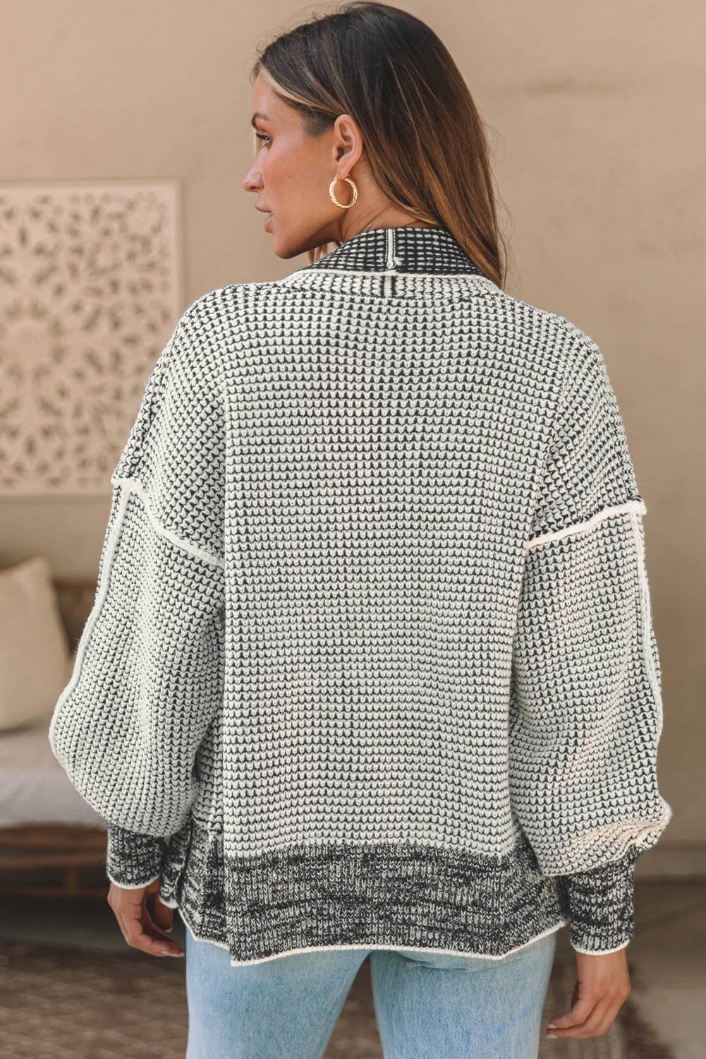 Apricot Dreams Waffle Knit Cardigan