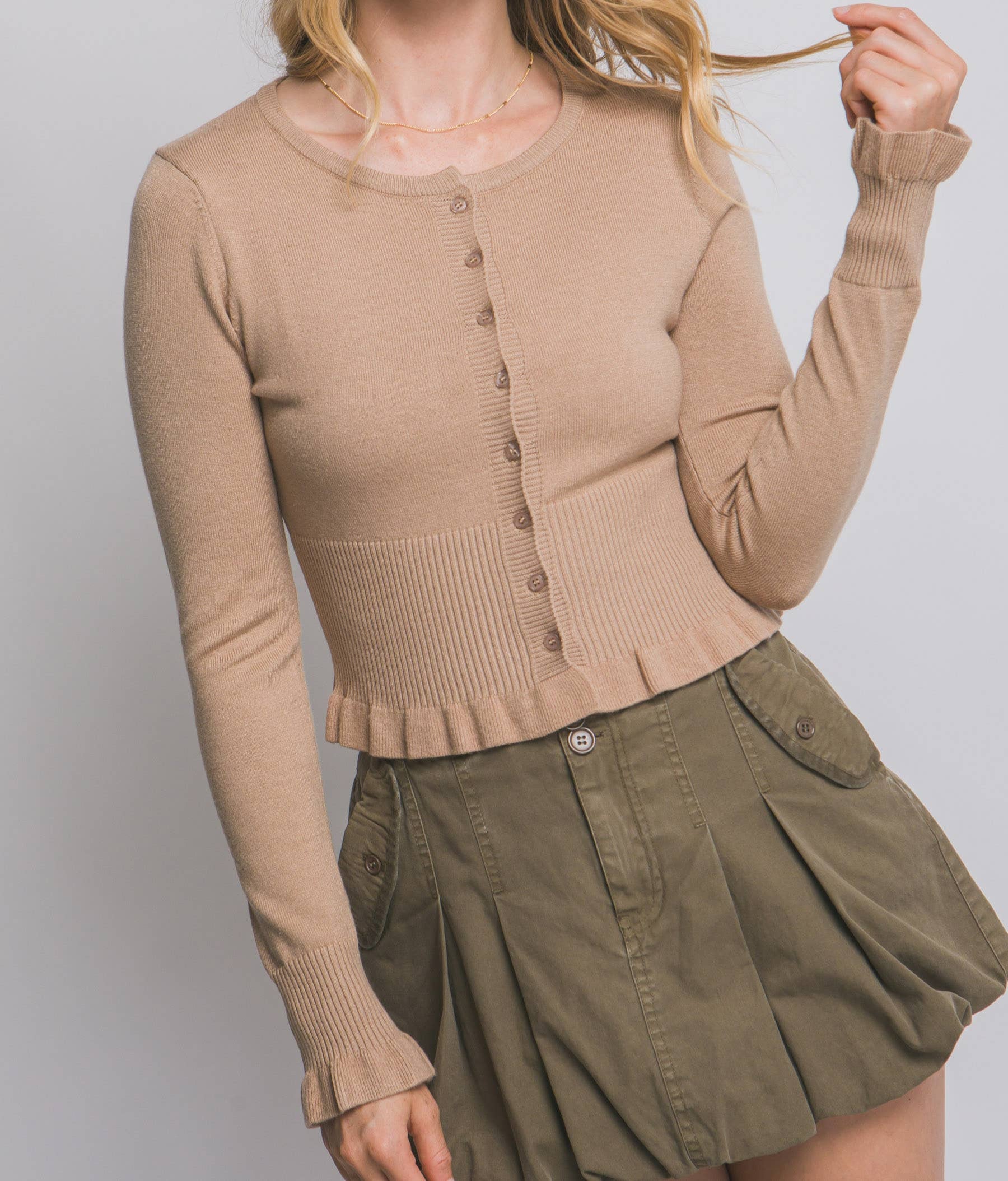 Maple Glow Ruffle Cardigan