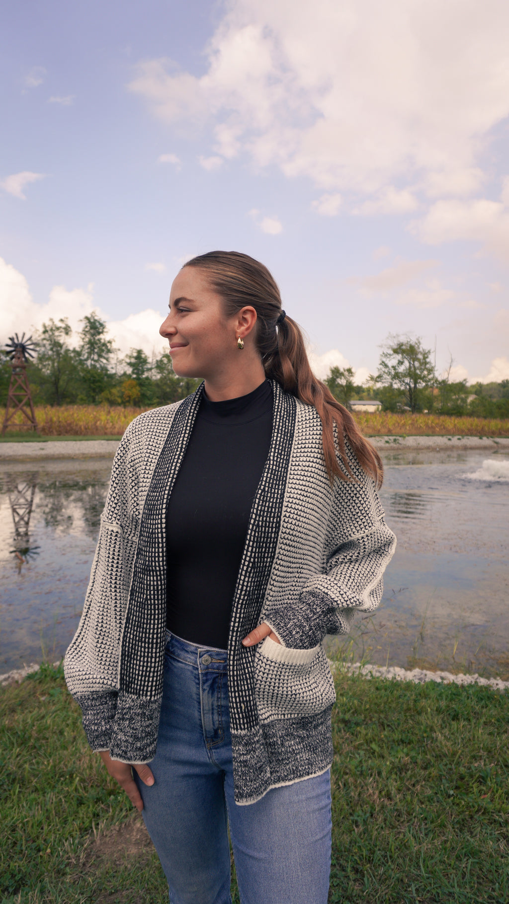 Apricot Dreams Waffle Knit Cardigan