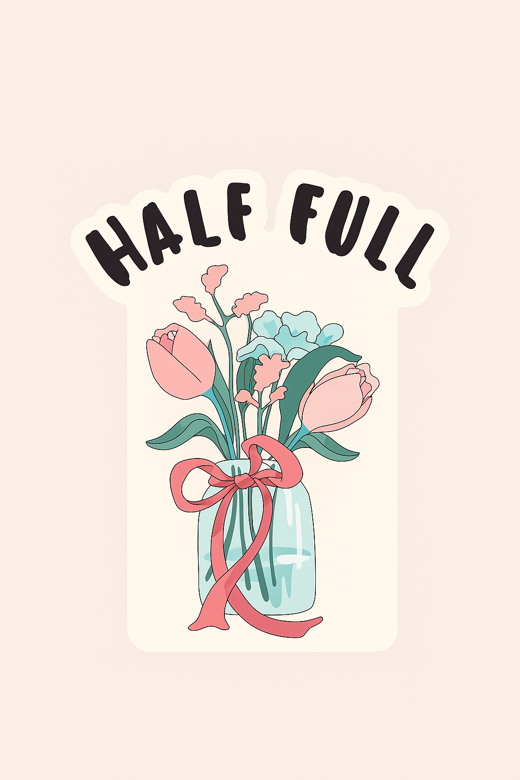 Half Full Decal Sticker
