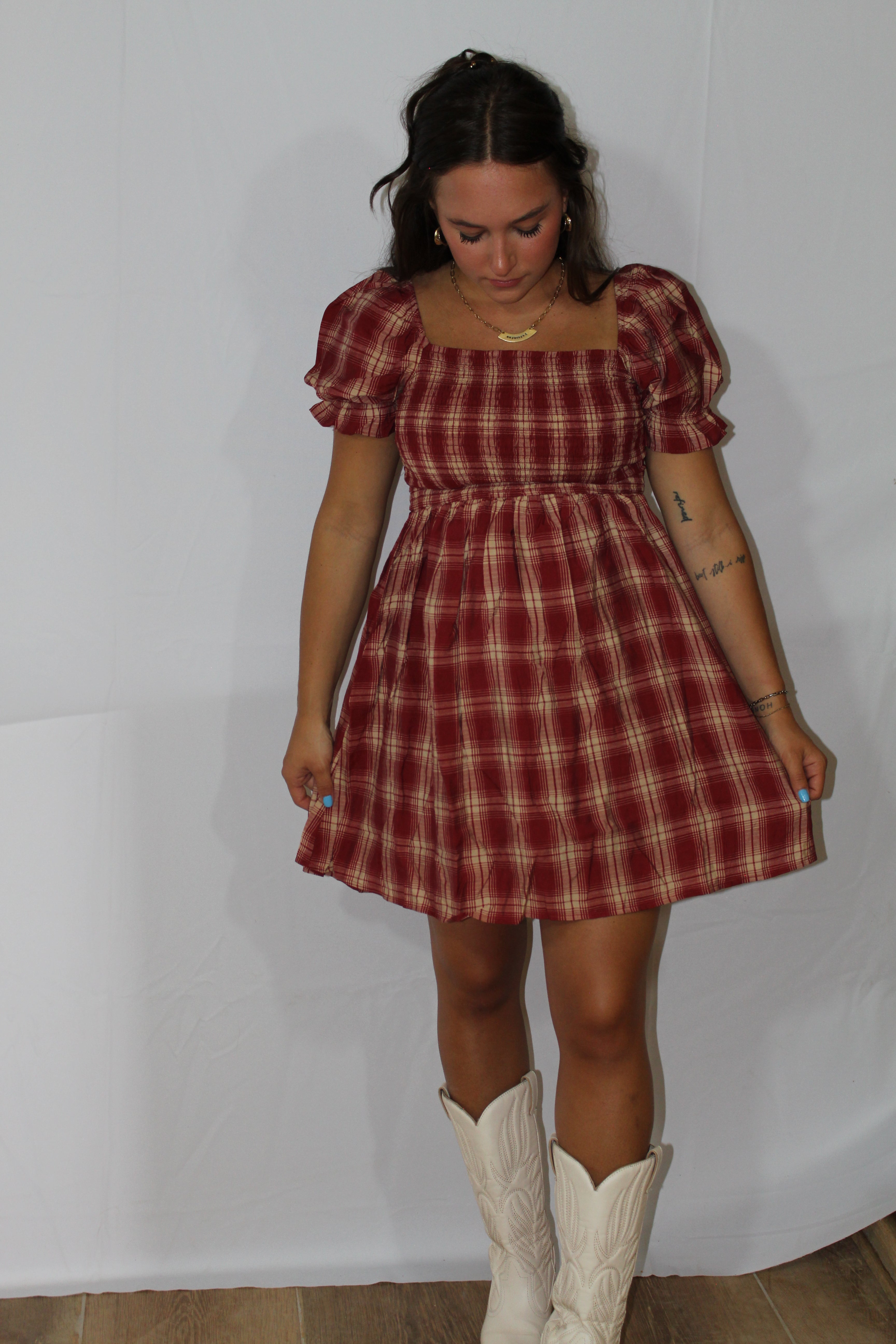 Harvest Heart Plaid Dress