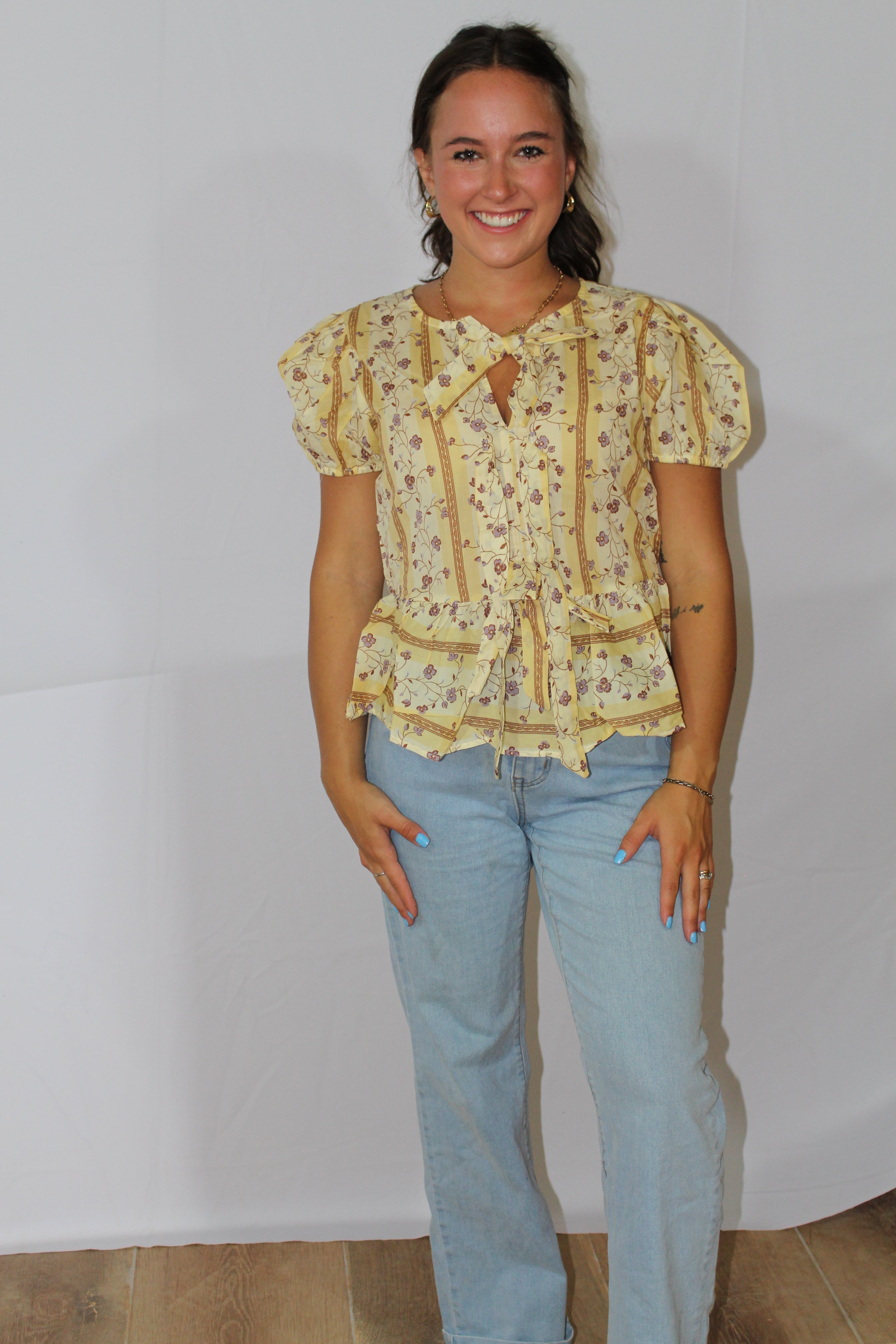 Sunshine & Petals Ruffle Blouse