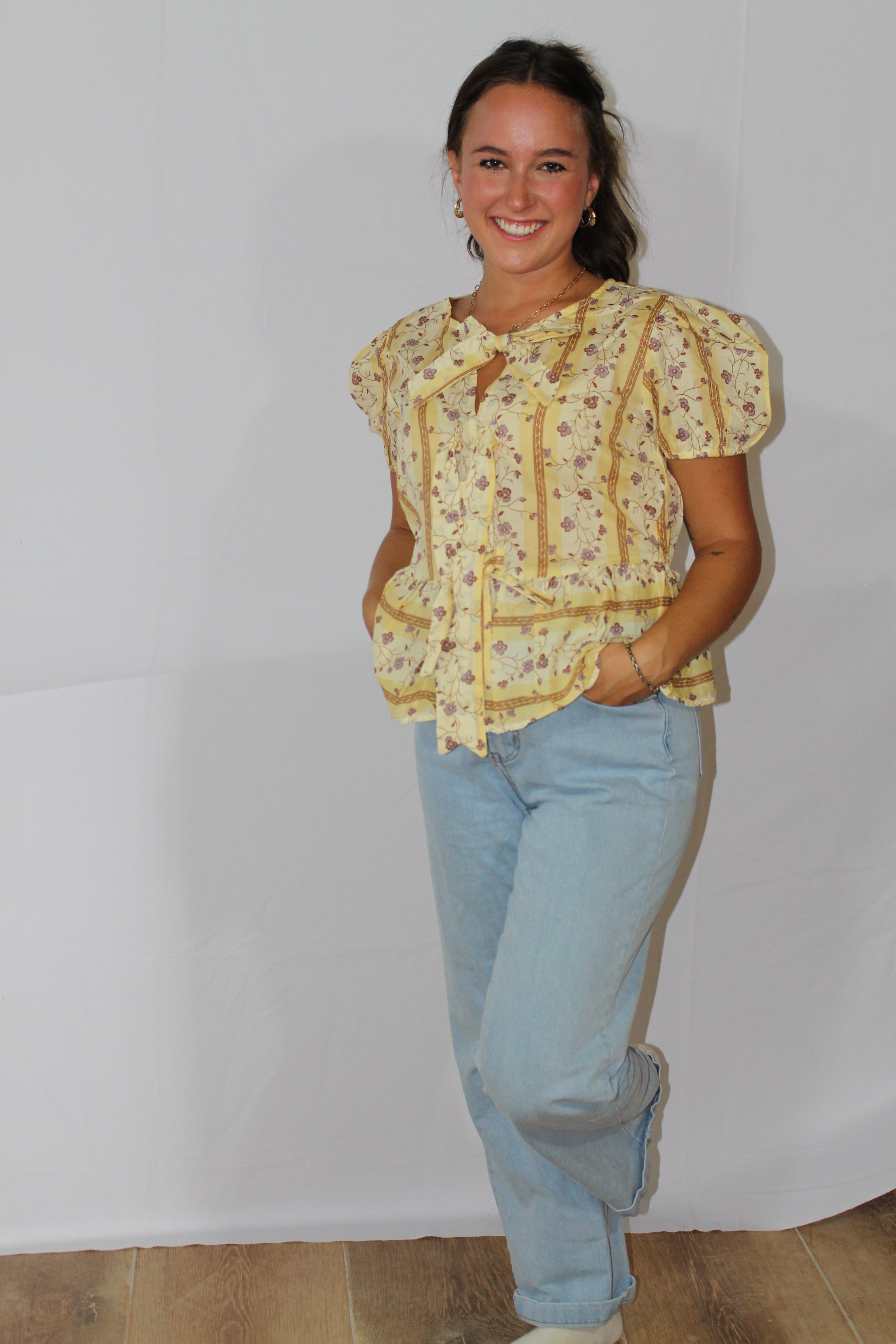 Sunshine & Petals Ruffle Blouse